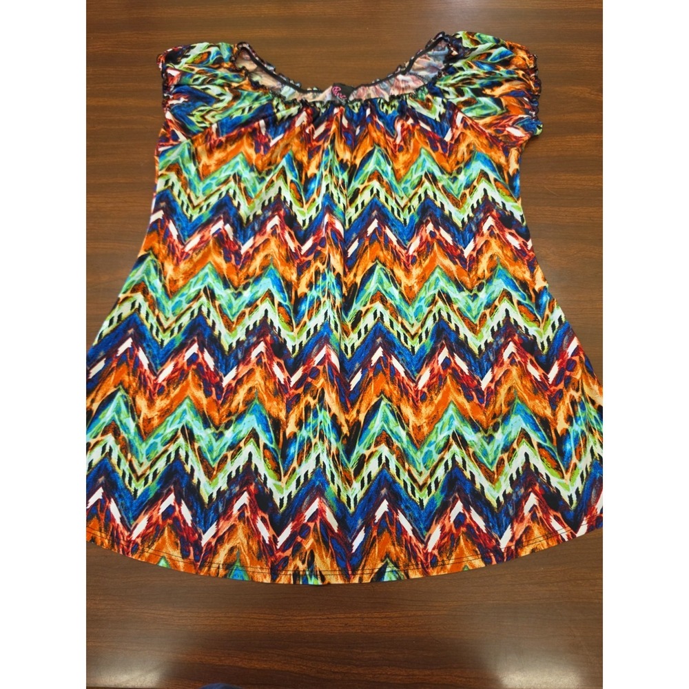 Pinc Maternity Shirt Womens Medium Multicolor Hi Low Hem Soft Knit Top